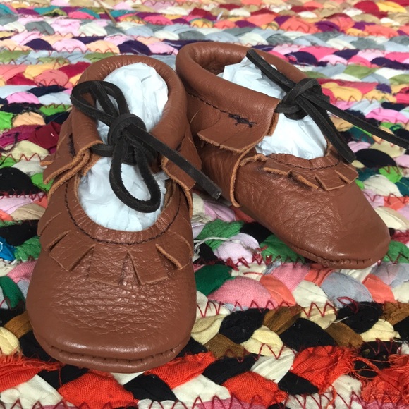 Baby Moccasin Leather Booties NWOT - Picture 2 of 3
